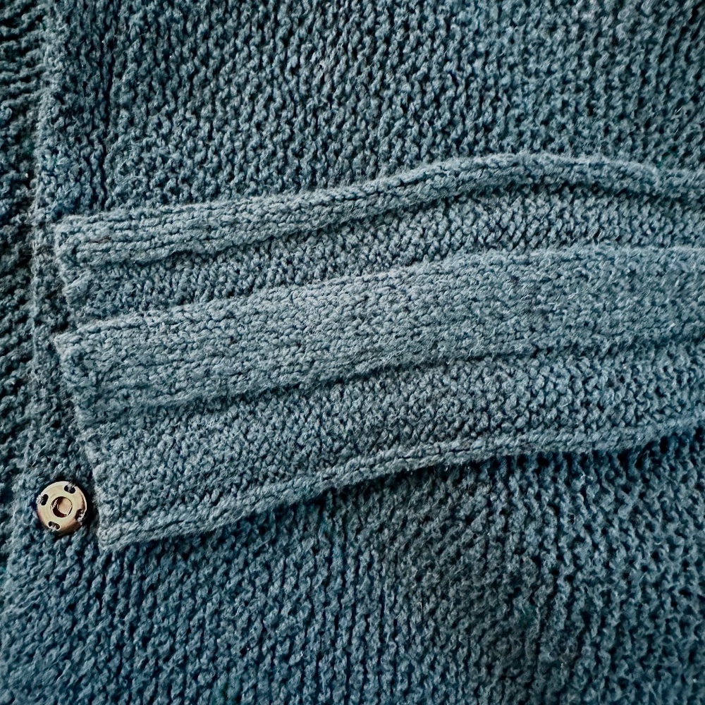 Free People Navy Shark Bite Knit Cardigan - Size S - Picture 6 of 10